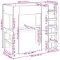 Preview: Etagenbettgestell mit Schreibtisch Artisan-Eiche 100 x 200 cm