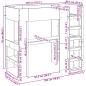 Preview: Etagenbettgestell mit Schreibtisch Graues Sonoma 100 x 200 cm
