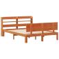Preview: Bettrahmen mit Kopfteil 2 pcs Wachsbraun Massivholz Kiefer