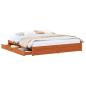 Preview: Bettrahmen mit Schubladen 3 pcs Wachsbraun Massivholz Kiefer