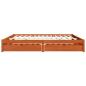 Preview: Bettrahmen mit Schubladen 3 pcs Wachsbraun Massivholz Kiefer