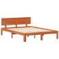 Preview: Bettrahmen mit Kopfteil 2 pcs Wachsbraun Massivholz Kiefer