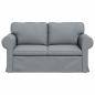 Preview: Sofa Hellgrau 215 x 82 x 80 cm Metall
