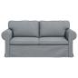 Preview: Sofa Hellgrau 215 x 82 x 80 cm Metall
