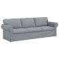 Preview: Sofa Hellgrau 215 x 82 x 80 cm Metall