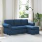 Preview: ARDEBO.de - Sofa Blau 215 x 138 x 80 cm Metall