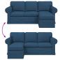 Preview: Sofa Blau 215 x 138 x 80 cm Metall