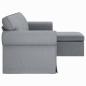 Preview: ARDEBO.de - Sofa Hellgrau 215 x 138 x 80 cm Metall