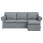 Preview: Sofa Hellgrau 215 x 138 x 80 cm Metall