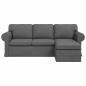 Preview: Sofa Dunkelgrau 215 x 138 x 80 cm Metall
