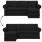 Preview: Sofa Schwarz 215 x 138 x 80 cm Metall