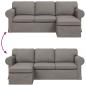 Preview: Sofa Taupe 215 x 138 x 80 cm Metall