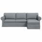 Preview: Sofa Hellgrau 215 x 138 x 80 cm Metall