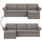 Preview: Sofa Taupe 215 x 138 x 80 cm Metall