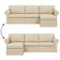 Preview: Sofa Creme 215 x 138 x 80 cm Metall