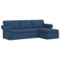 Preview: Sofa Blau 215 x 138 x 80 cm Metall