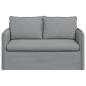 Preview: Sofa Hellgrau 195 x 82 x 85 cm Metall