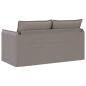 Preview: Sofa Taupe 195 x 82 x 85 cm Metall