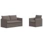 Preview: Sofa 2 pcs Taupe Metall