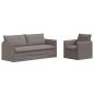 Preview: ARDEBO.de - Sofa 2 pcs Taupe Metall