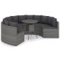 Preview: 7-tlg. Garten-Sofagarnitur mit Auflagen Poly Rattan Grau