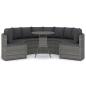 Preview: 7-tlg. Garten-Sofagarnitur mit Auflagen Poly Rattan Grau