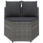 Preview: 5-tlg. Garten-Sofagarnitur mit Auflagen Poly Rattan Grau