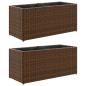 Preview: Pflanzkübel mit 2 Töpfen 2 Stk. Braun 72x30x32 cm Poly Rattan