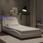 Preview: ARDEBO.de - Bettgestell "Viana" mit LED ohne Matratze Weiß 100x203 cm