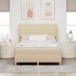 Preview: Boxspringbett mit Matratze Dunkelgrau 90x190 cm Creme