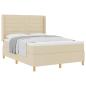 Preview: Boxspringbett mit Matratze Creme 160 x 200 cm Stoff