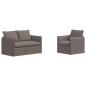 Preview: ARDEBO.de - Sofa 2 pcs Taupe Metall