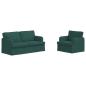 Preview: ARDEBO.de - Sofa 2 pcs Dunkelgrün Metall