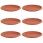 Preview: Runde Blumenplatte 6 pcs Ziegelrot Ø 14 x 2 cm Kunststoff