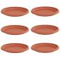 Preview: Runde Blumenplatte 6 pcs Ziegelrot Ø 14 x 2 cm Kunststoff