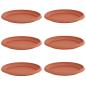 Preview: Runde Blumenplatte 6 pcs Ziegelrot Ø 14 x 2 cm Kunststoff