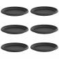 Preview: Runde Blumenplatte 6 pcs Schwarz Ø 14 x 2 cm Kunststoff