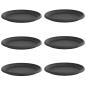 Preview: Runde Blumenplatte 6 pcs Schwarz Ø 14 x 2 cm Kunststoff