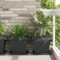 Preview: ARDEBO.de - Quadratischer Blumentopf 24 pcs Schwarz 43 x 43 x 33,5 cm