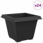 Preview: Quadratischer Blumentopf 24 pcs Schwarz 43 x 43 x 33,5 cm