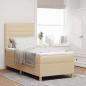 Preview: ARDEBO.de - LED Boxspringbett mit Matratze Creme 80 x 200 cm Stoff