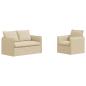 Preview: Sofa 120cm 2 pcs Creme Metall