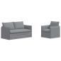 Preview: Sofa Set 2 stk. Hellgrau Stoff