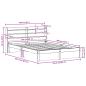 Preview: Bettrahmen Wachsbraun 150 x 200 cm Massivholz Kiefer