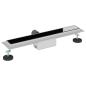 Preview: Duschabfluss mit Glasabdeckung Schwarz 60 cm Edelstahl 304