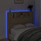 Preview: Kopfteil-Schrank mit LED mit Regal Sonoma 120 x 16,5 x 103,5 cm
