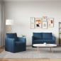 Preview: Sofa 120cm 2 pcs Blau Metall