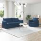 Preview: ARDEBO.de - Sofa Set 2 stk. Blau Stoff