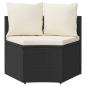 Preview: Sofa Set 2 stk. Schwarz Massives Akazienholz und Poly Rattan