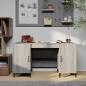 Preview: ARDEBO.de - Schreibtisch Grau Sonoma 140x50x75 cm Holzwerkstoff